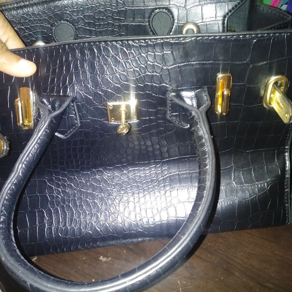 Black croco bag
